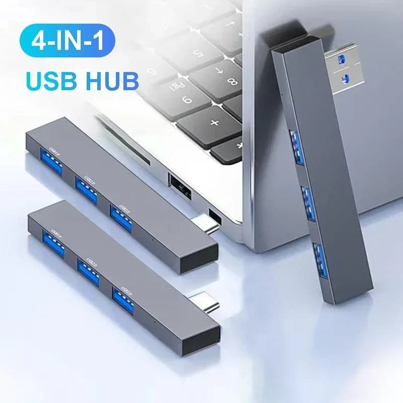 4 Port Multi USB Splitter OTG Adapter USB C HUB 3.0 Type C 3.1 for Xiaomi Lenovo Macbook Pro 13 15 Air Pro Computer Accessories