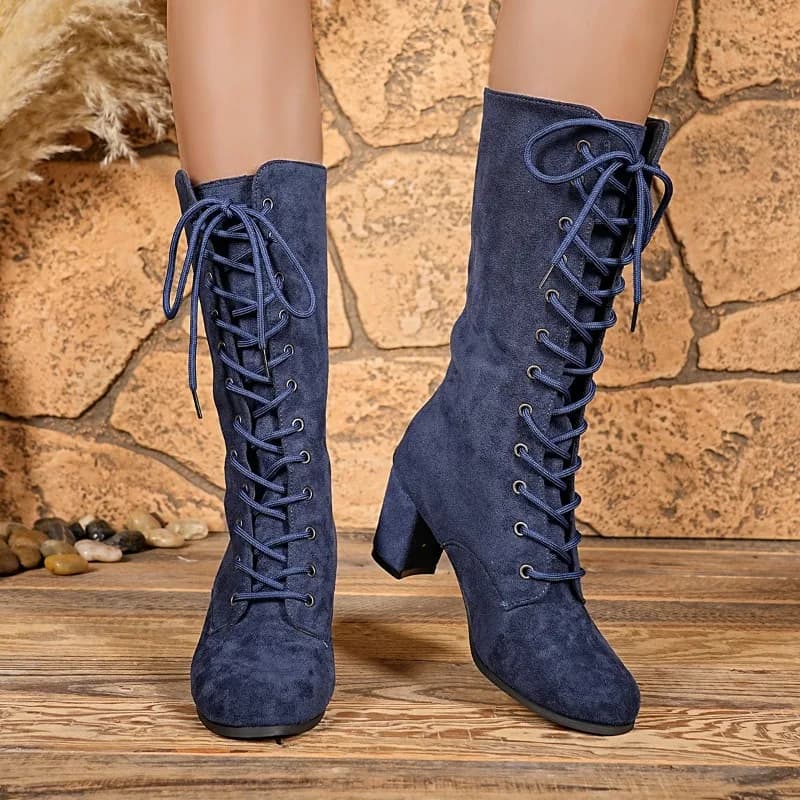 New Women's Fashion Autumn Boots Hot Shoes With Square Heel Long Casual Boots Black Shoes Snow Boots Women's Winter Large Size