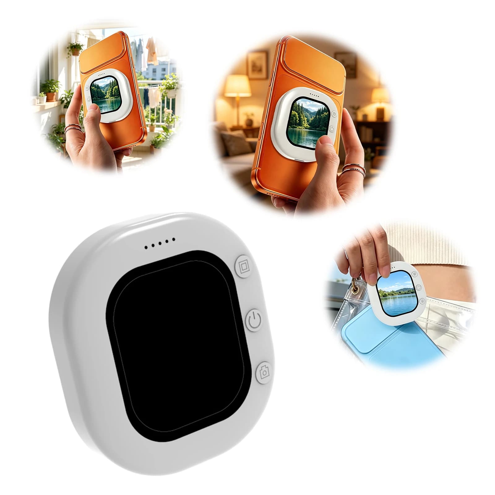 Dispositivo Magnetico per Selfie con Schermo, Plug and Play, Specchio per Selfie con Display, Leggero e Compatibile con la Maggior Parte degli Smartphone