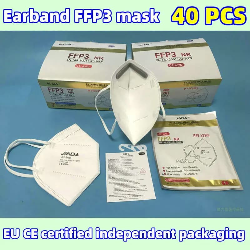 Maschera facciale FFP3 Certificata CE UE Protezione a 7 strati 99 livelli per adulti, confezionata singolarmente con strisce di spugna mascarillas ffp3