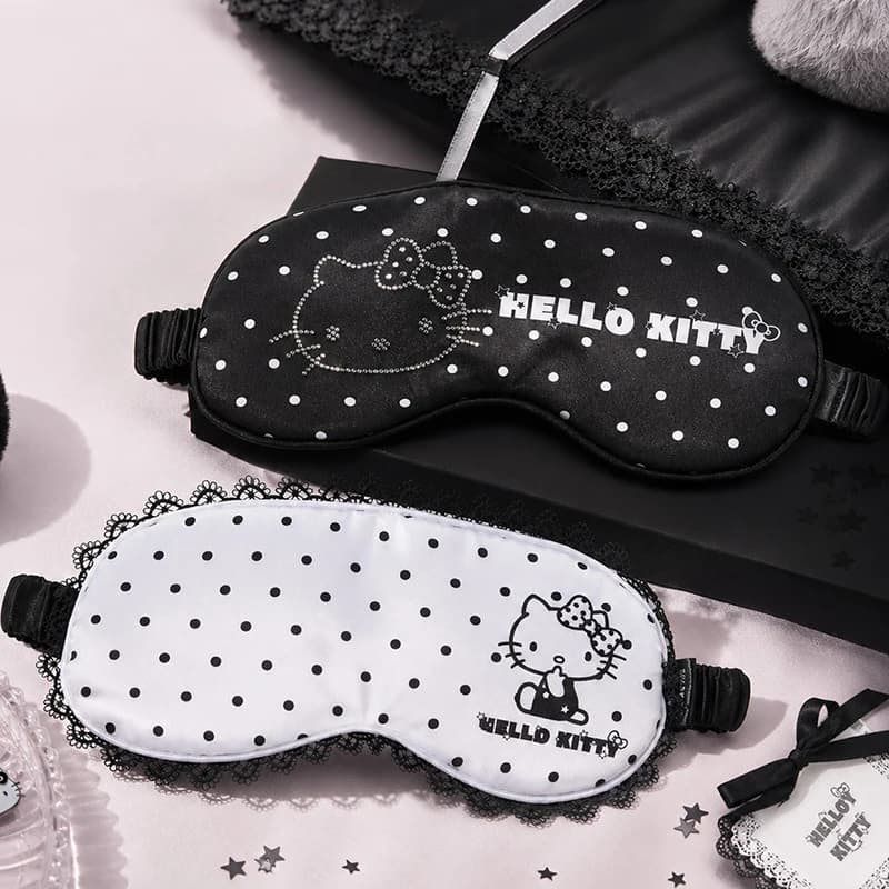 Cute Hello Kitty Eye Mask Soft Comfort Lace Trim Blackout Blindfold Office Lunch Break Travel Eye Care Accessory Woman Gifts