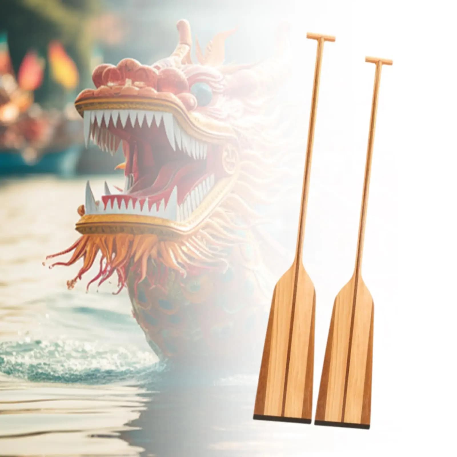 Pagaia per canoa Forniture ergonomiche Accessori per barche Sport Principiante Premium Robusta pagaia per barche drago Pagaia per barche in legno Remi a remi