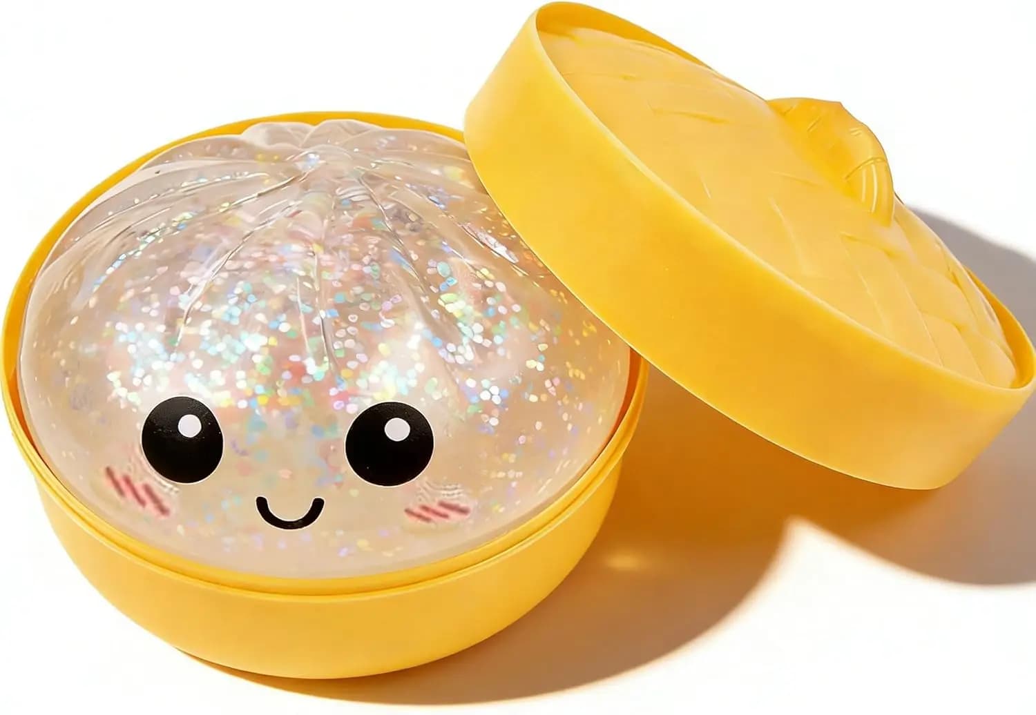 Giocattolo Squishy a Forma di Raviolo con Glitter, Morbido Antistress, Giocattolo da Spremere per Decompressione per Bambini e Adulti