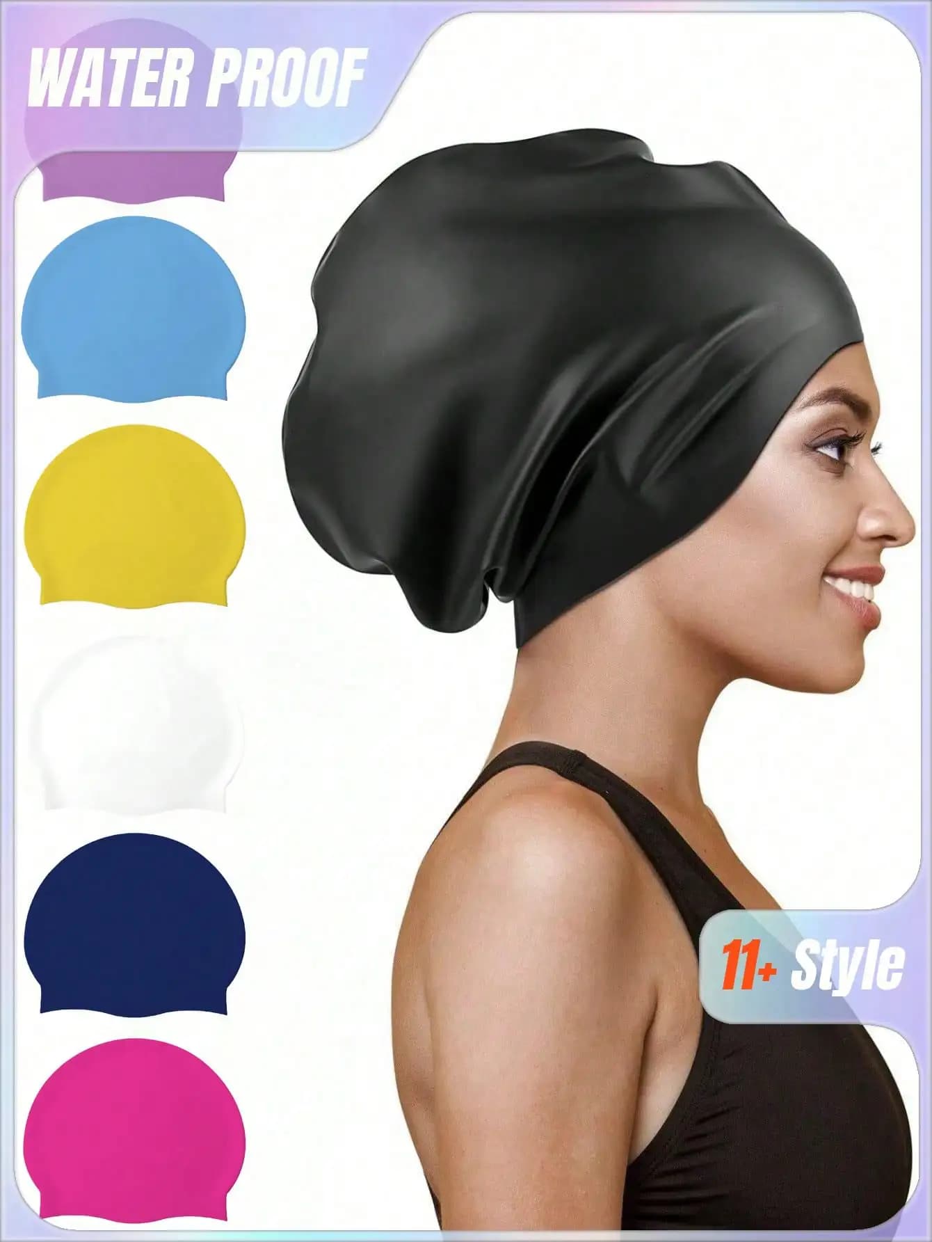 Swimming Cap, Adult Silicone Waterproof Swimming Cap, Universal Silicone Swimming Cap For Boys And Girls, Plus Size, Doesn't Constrict The Head.