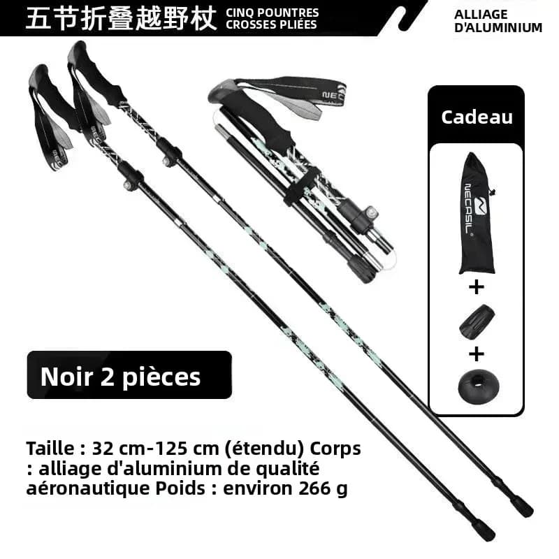 Super lightweight telescopic trekking poles Portable Nordic walking poles for outdoor camping Alpenstock easy to fold