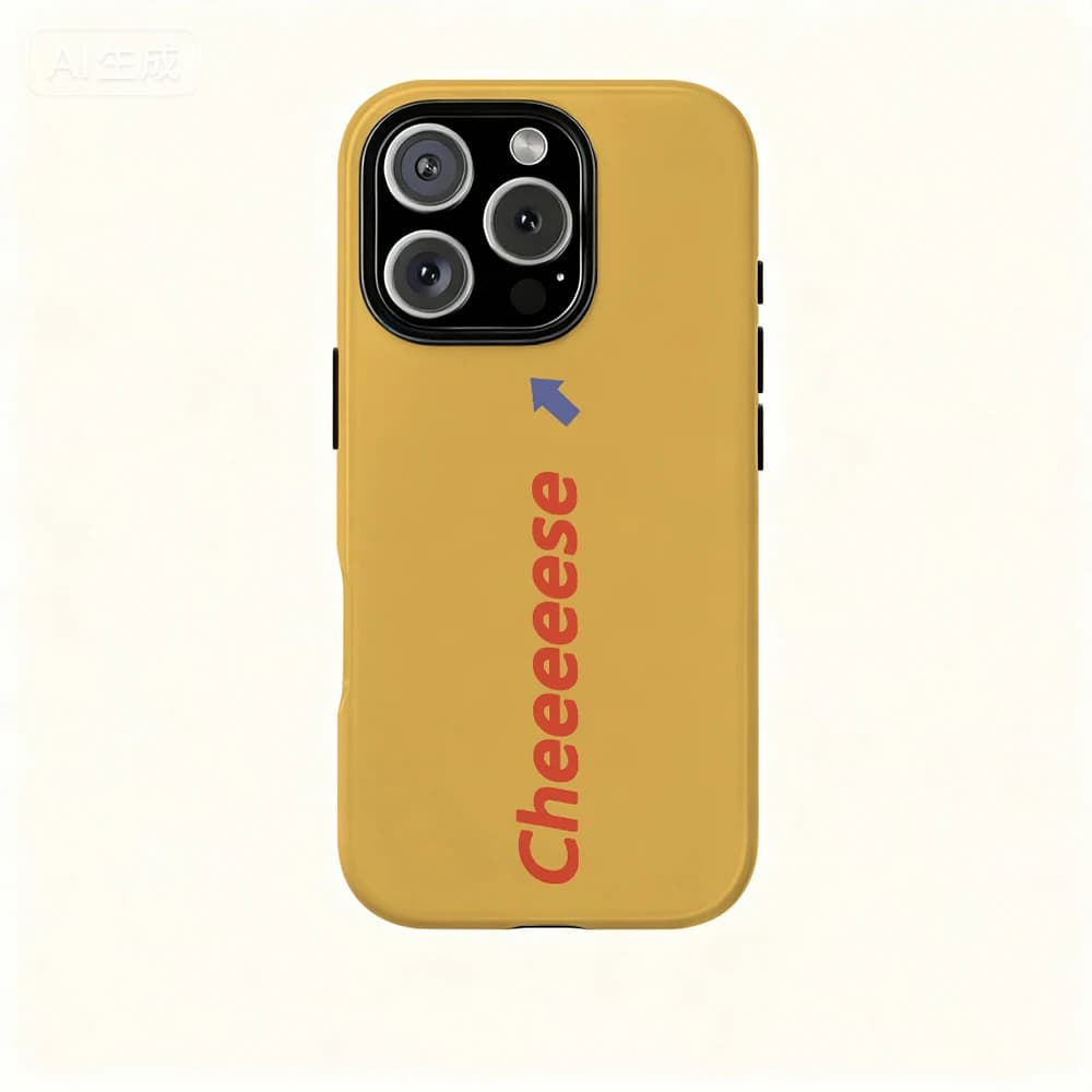 Custodia per telefono Cheeeese Arrow Fun per iPhone 16 Pro Max 15 14 12 mini 7 Plus XR, custodia rigida lucida 2 in 1