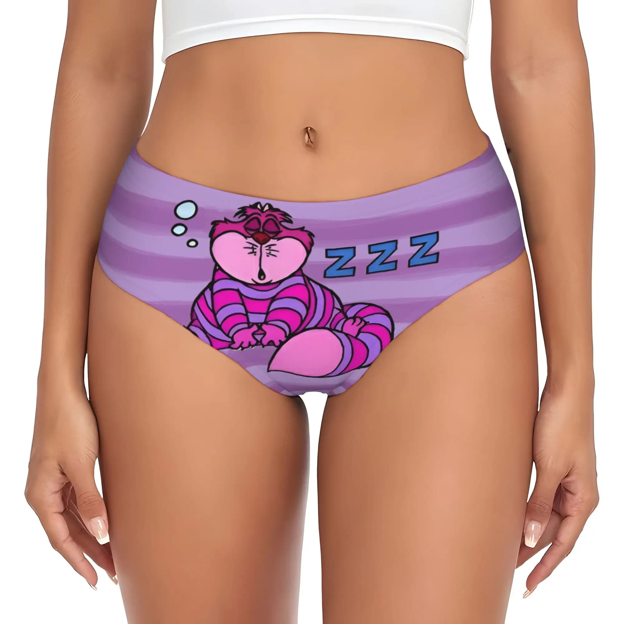 Custom Womens C-Cheshire Anime Cat Brief Panties Female Stretch Underwear Underpants