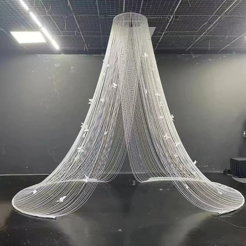 New Butterfly Dream finish acrylic crystal beads conical curtain room background crystal hall curtain hall banquet hall