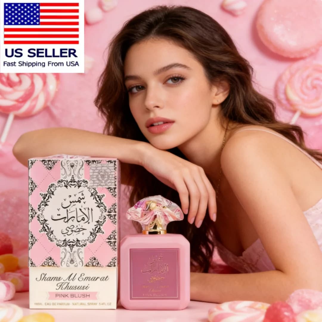 Luxurious Perfume Pink Blush Shams Al Emarat Khususi by Donna, Eau De Parfum Marshmallow Blush 100ml 3.4oz, A Romantic Experience and Fascinating