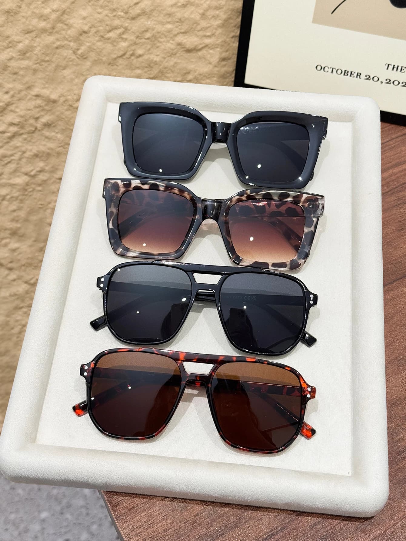 4Pcs Punk Square Frame Sunglasses Anti Travel Accessories Black Shades Glasses Beach Eye Protection Retro Sunglasses