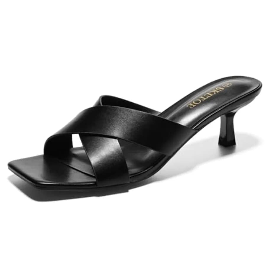 Sandali da Donna con Tacco Basso a Punta Aperta, Eleganti per Feste e Cerimonie