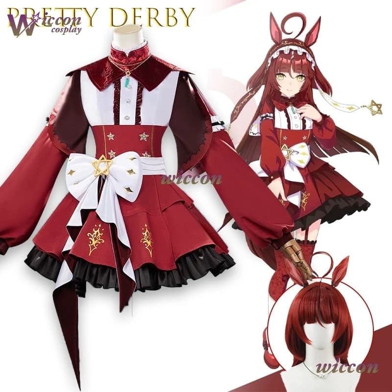 Vestito Anime Pretty Derby Red Dream Racing Suit Costume Cosplay Performance sul palco Personaggio del gioco Gioco di ruolo Lolita Halloween Cos