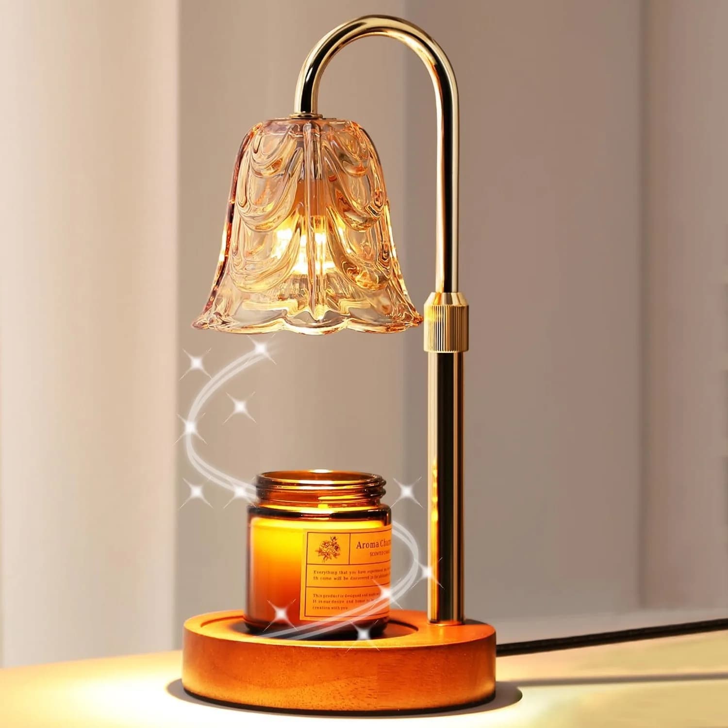 Lampada scaldacandele regolabile in altezza con timer dimmer cera fusa luce notturna regalo