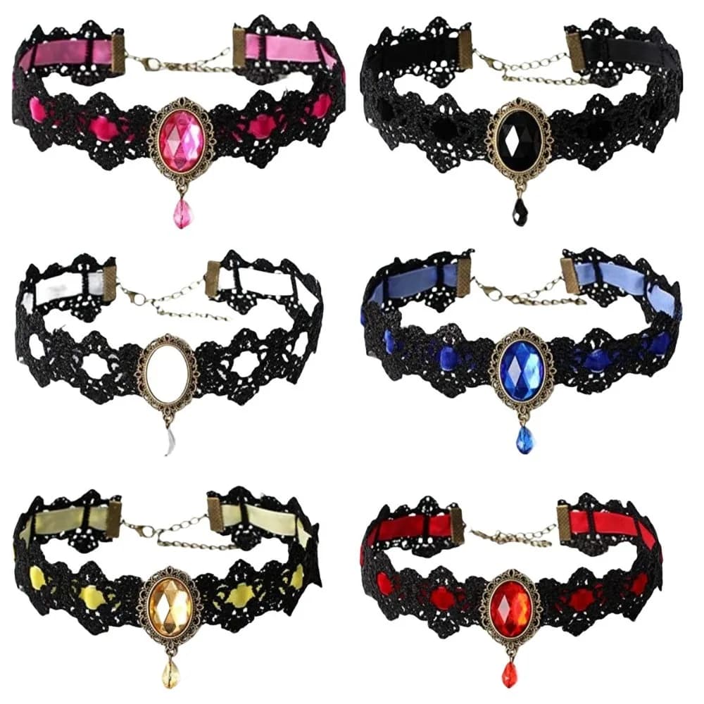New Earrings Choker Necklace Jewelry Vintage Velvet Chain 925 Lace Pendant Neck