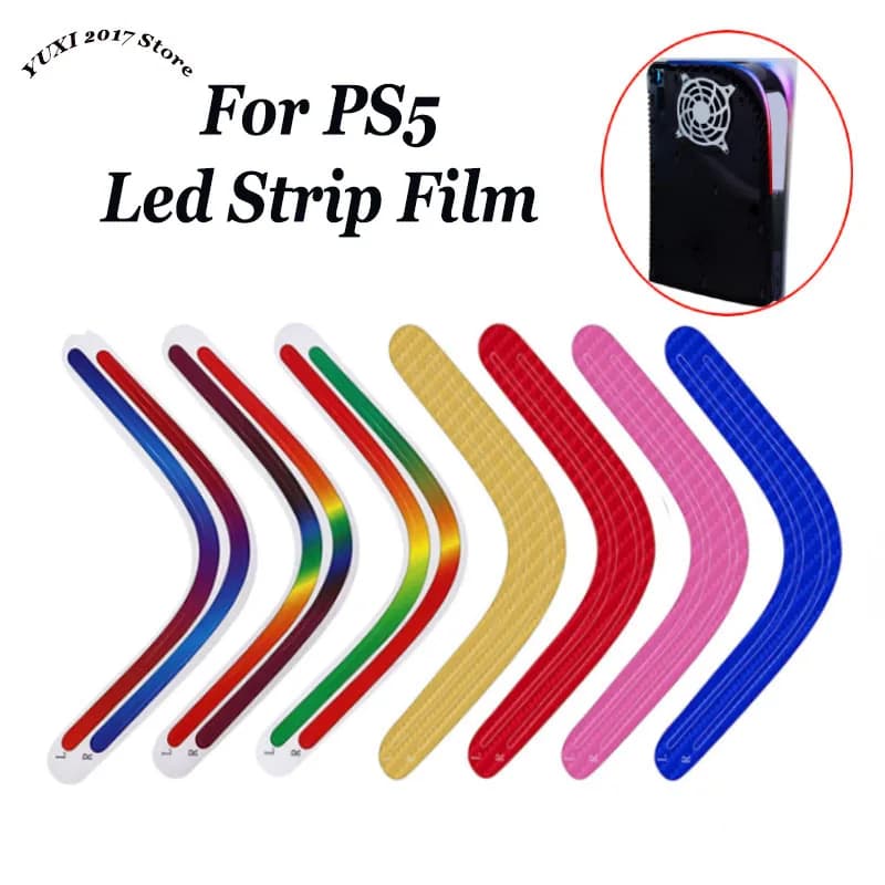 Barra luminosa a LED con adesivo sfumato arcobaleno per decalcomanie autoadesive PS5 Accessori per giochi Barra luminosa host