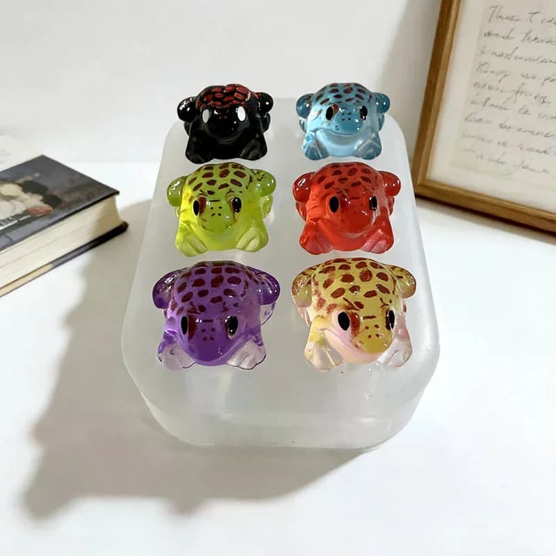 Stampo in Silicone per Resina Epossidica a Forma di Piccola Rana, Set da 6 Pezzi, per Creazioni Artigianali