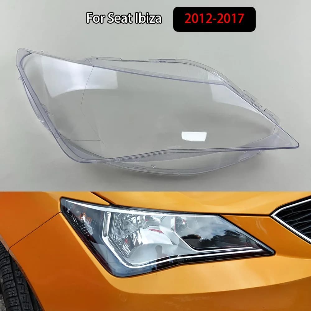 For Seat Ibiza 2012-2017 Light Cover Transparent Led Auto Headlight Front Borsette Plexiglass Original Auto Accessories