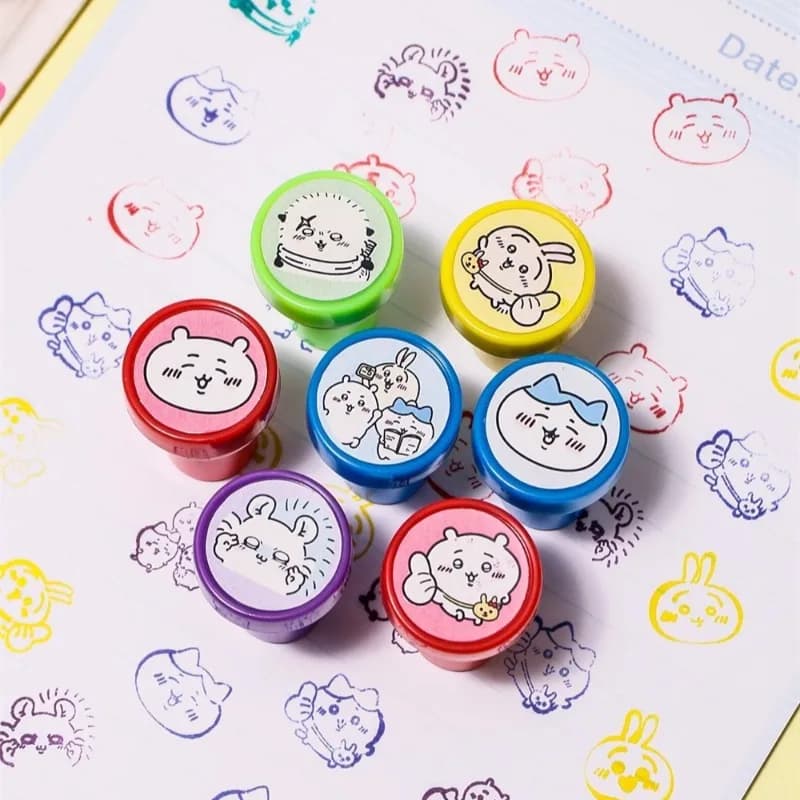 10Pcs Chiikawaed Cute Cartoon Colorful Reward Stamps Practical Encouragement Seal Exclusive for Students As Lovely Prize Gifts