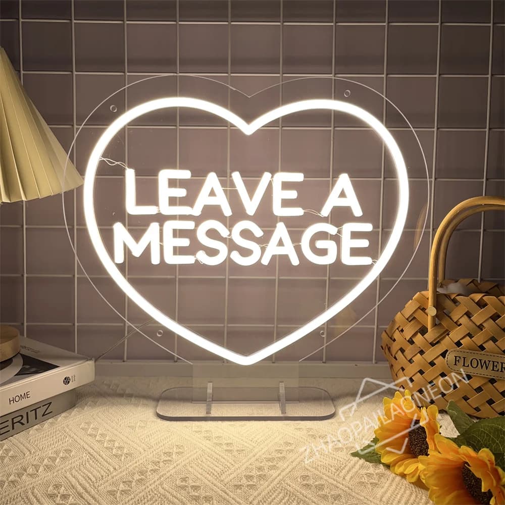 Lascia un messaggio Insegna al neon incidere le luci LED personalizzate su misura personali per personalizzare la decorazione di nozze Decorazioni murali per bar caffè