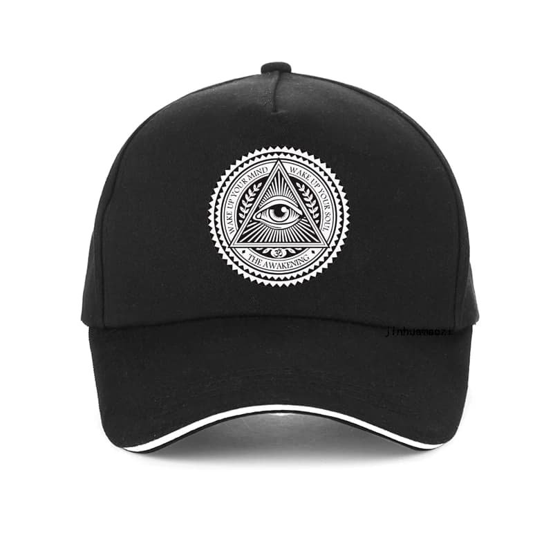 Cappello da uomo All-Seeing Evil Eye Illuminati, fresco e ventilato per l'estate, stile Hip Hop, con piramide egizia vintage, berretto da baseball Illuminati, gorra