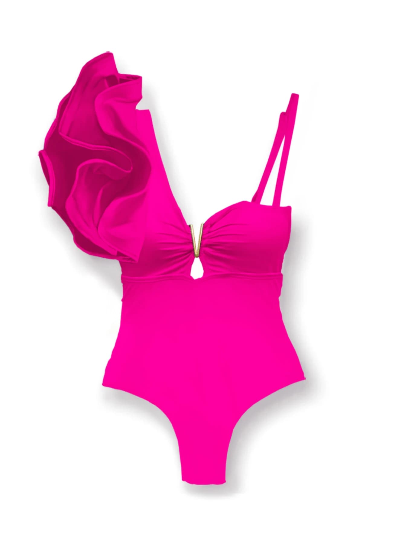 Costume da bagno intero da donna nuovo costume da bagno Sexy con volant monospalla costume da bagno stile 2024 per abiti da donna