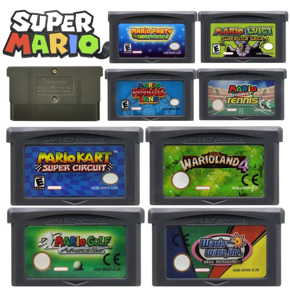Cartuccia di gioco GBA Scheda console per videogiochi a 32 bit Advance Wario Land 4 Mario Kart per GBA NDS