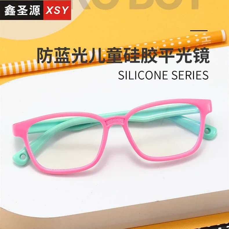 Occhiali piatti comodi da uomo e da donna alla moda, occhiali da studente in silicone ultraleggeri, montatura morbida 8140, occhiali anti-blu per bambini