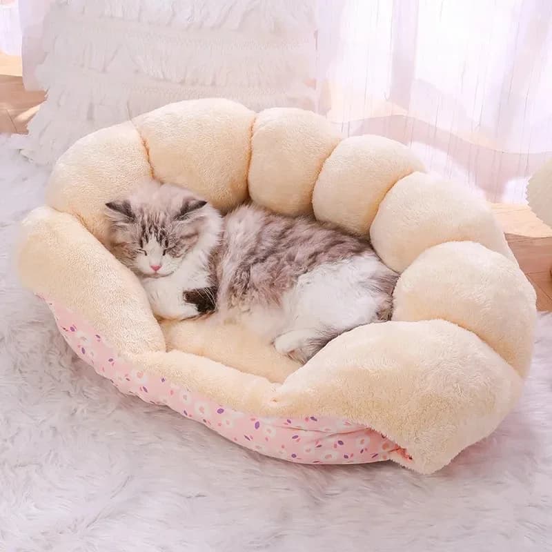 Forniture per animali domestici per letto invernale gatti Cartoon Kitten accessori caldi letti di peluche soffici merci accessori per la casa cestino cucciolo di cane tutto