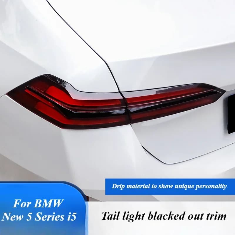 For BMW Series 5 I5 530i G60 G61 G68 2023 2024 2025 Backlights Black Grid Wall decal Car Light Film Decoration