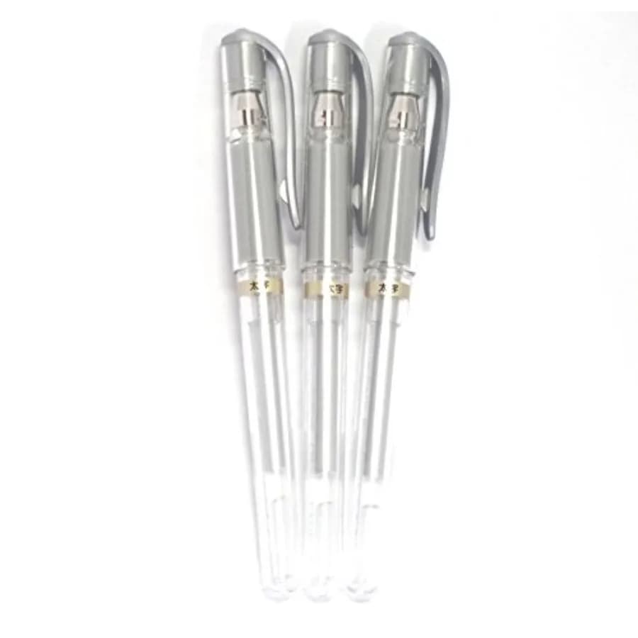 Signo Broad Point Gel Impact Pen Silver Ink, 1.0mm, 3 pens per Pack Japan import [Komainu-Dou Original Package]