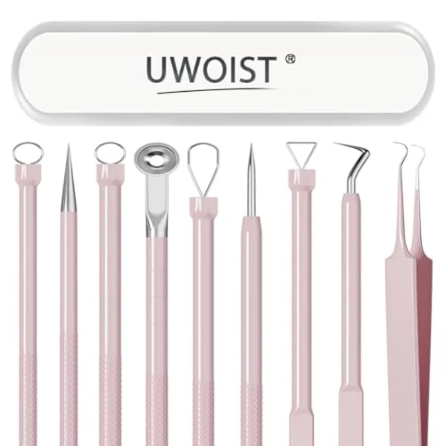 Pimple Popper Tool Kit head Remover Tools 5 Pcs Kit,Professional Stainless Head Remover for face, Risk Free Treatment Pimple Ex