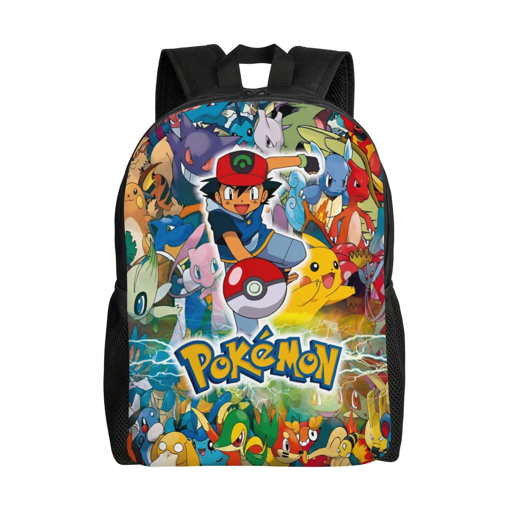 Pokemoned P-Pikachus Backpacks Men Women Casual Bookbag for School College Thunderbolt Cute Printed Bags