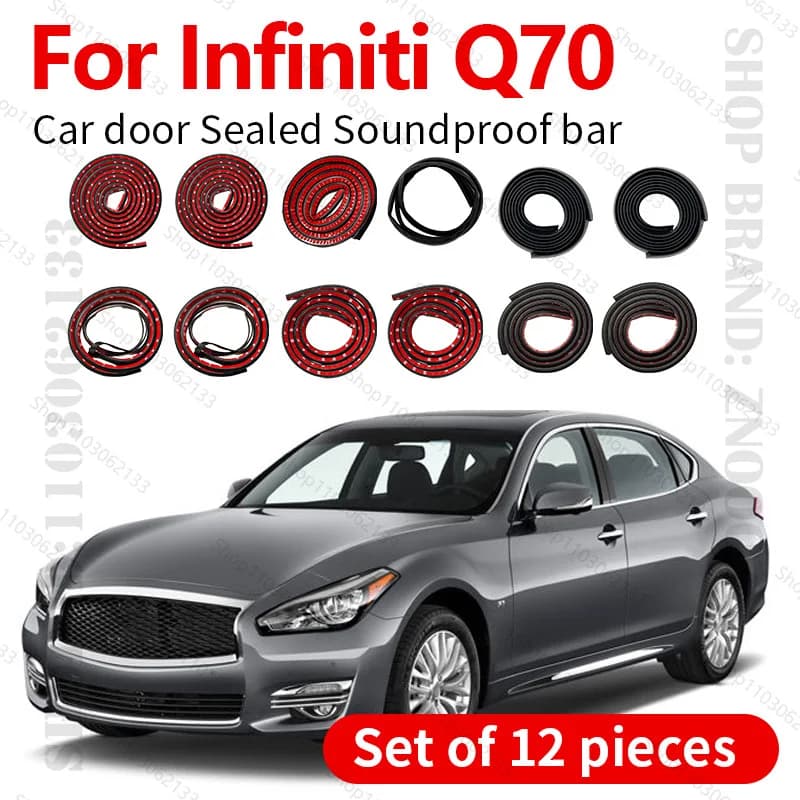 Per il 2013-2019 Infiniti Q70 Auto Porta Striscia di Tenuta In Gomma Doppio Strato di Tenuta Protezione Insonorizzata Antipolvere Striscia di Tenuta 12 PZ Set