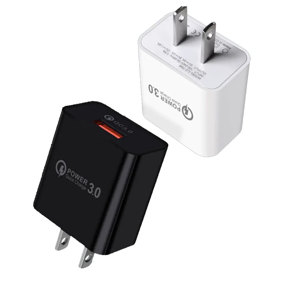 Portable Travel Charging Head USB Port Fast Charging Adapter US/EU Plug Charger QC3.0 for Smartphone Earphone Fan #Black White