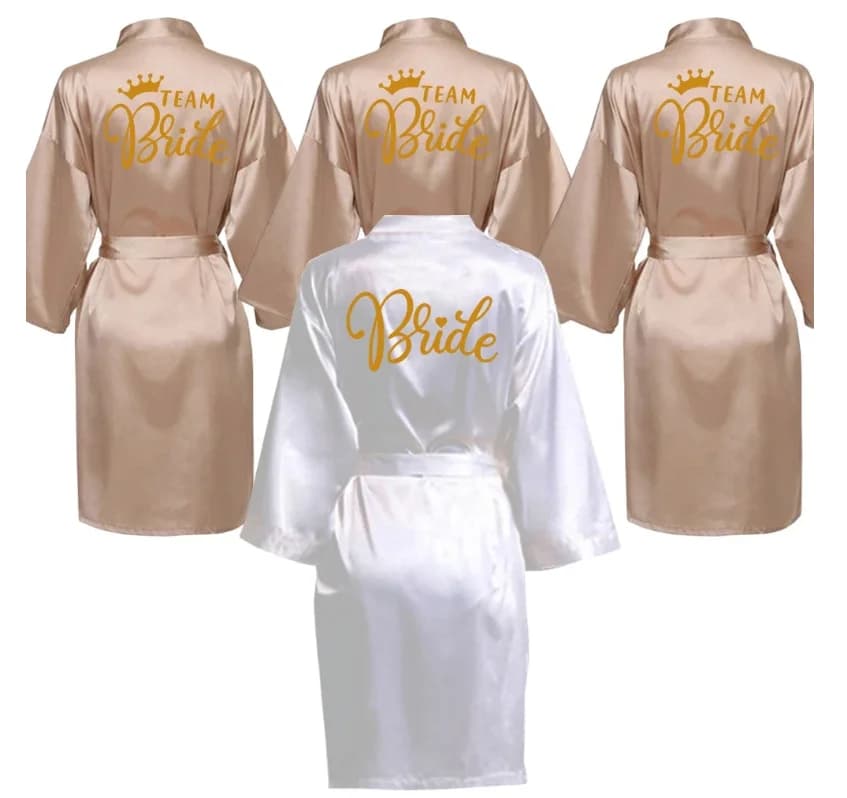Wedding dress for women, wedding gift, bathrobe, kimono, satin dresses, bridesmaid robe SP022