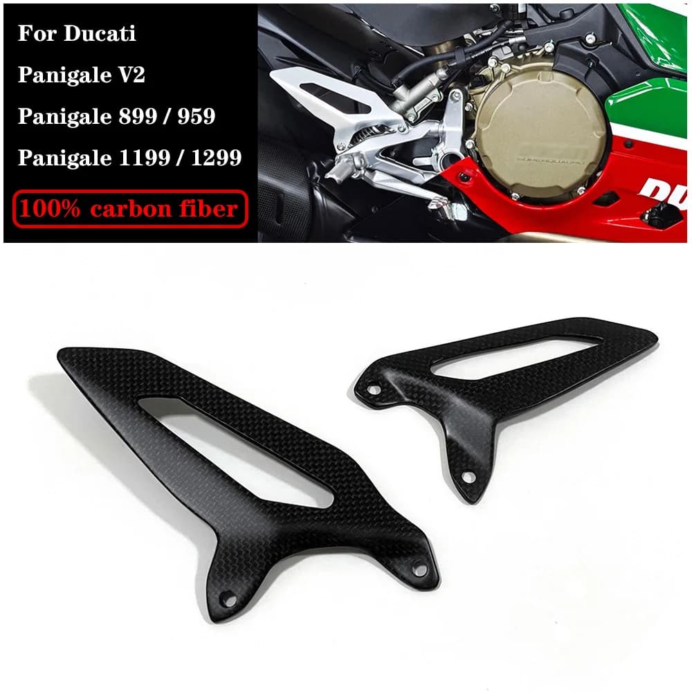 100% 3k fibra di carbonio per Ducati Panigale V2 899 959 1199 1299 accessori moto piastre tallone protezioni poggiapiedi
