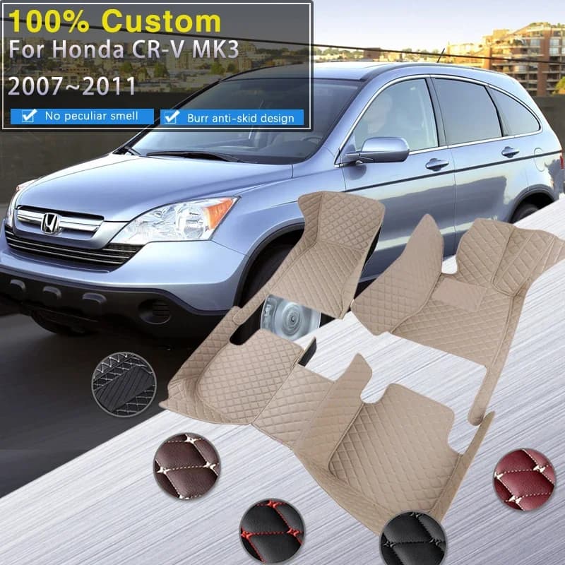 Tappetini per auto RHD completi per Honda CR-V CRV 2007 ~ 2011 CR V Tappetino protettivo Tappetino in pelle di lusso Tappeti Tappeti durevoli Accessori per auto