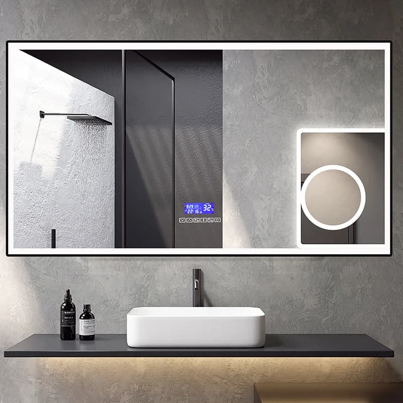 Fullkenlight Luxury Bathroom Led Mirror Touch Screen l bluetooth Music Speaker Led Bathroom Smart Mirror