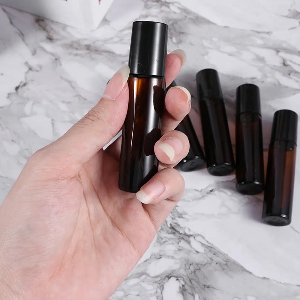 12 flaconi roll-on premium da 5 ml, flaconi per oli essenziali a prova di perdite, contenitori per cosmetici ricaricabili per viaggi, aromaterapia, fai da te