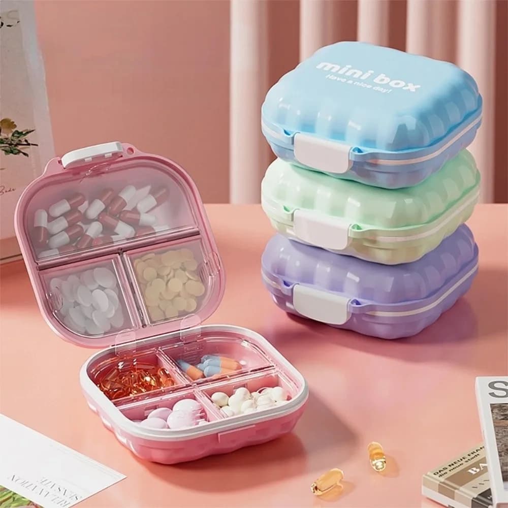 Nuovo Portapillole Premium Mini Portatile da Viaggio con 7 Scomparti per 7 Giorni, Contenitore Organizzatore per Vitamine, Medicinali, Oli di Pesce