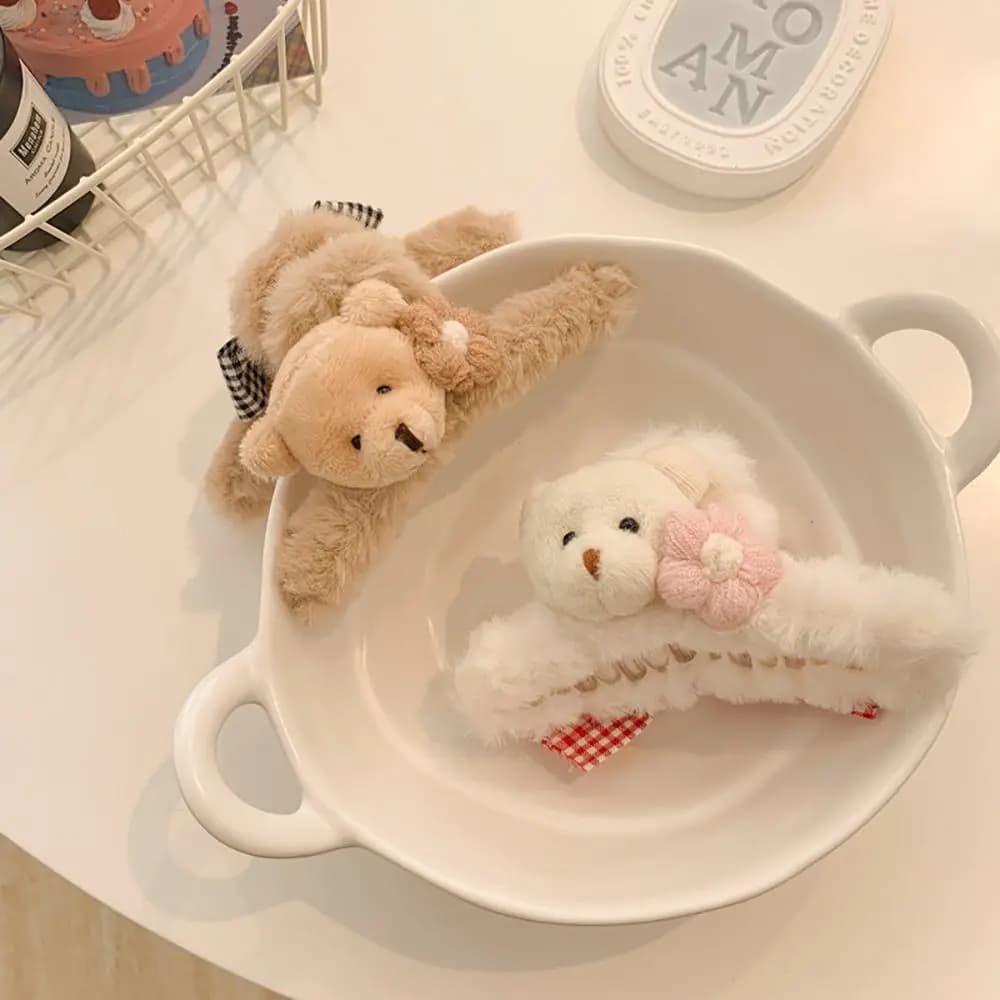 Cute Large Bathing Bow Headwear Bear Hair Claws Hair Accessories Women Hair Clips Korean Style Crab Clips
