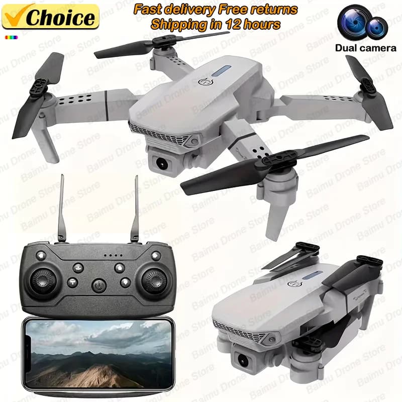 Drone professionale E88 4K grandangolare HD 1080P fotocamera WiFi FPV altezza tenere pieghevole RC Drone Quadrotor elicottero giocattoli per bambini