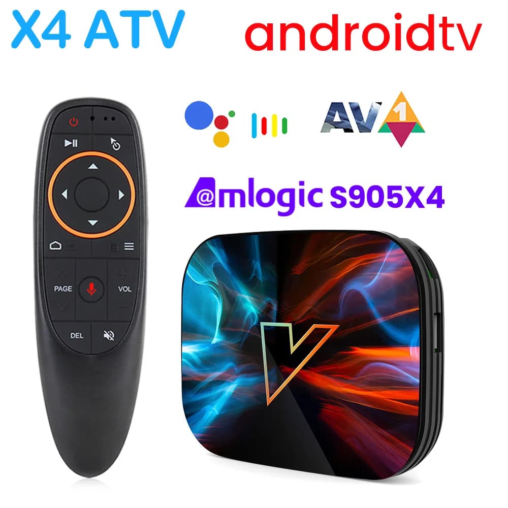 VONTAR X4 ATV Androidtv 11.0 Smart TV Box Amlogic S905X4 Supporto 8K Video 4K AV1 1000M Wifi DDR3 4GB 32G 64G 128G Lettore multimediale