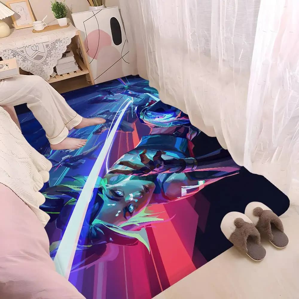 VALORANT Game Gamer Cartoon Tappetino per porta, decorazione per camera dei bambini, camera da letto, balcone, tappetino antiscivolo, tappetino per soggiorno, tappeto