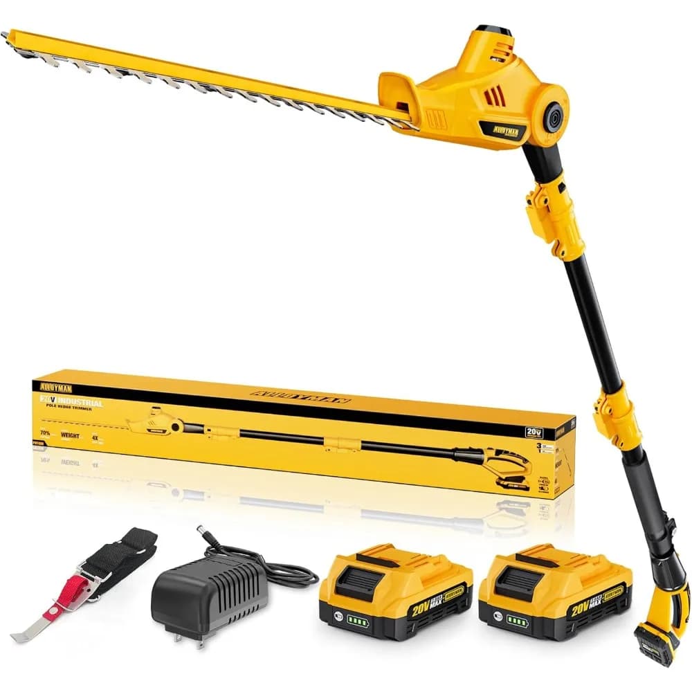Potatore Telescopico a Batteria 20V MAX con 2 Batterie da 2.0Ah e Caricabatterie, Portata 2,4m per Potatura di Arbusti e Alberi