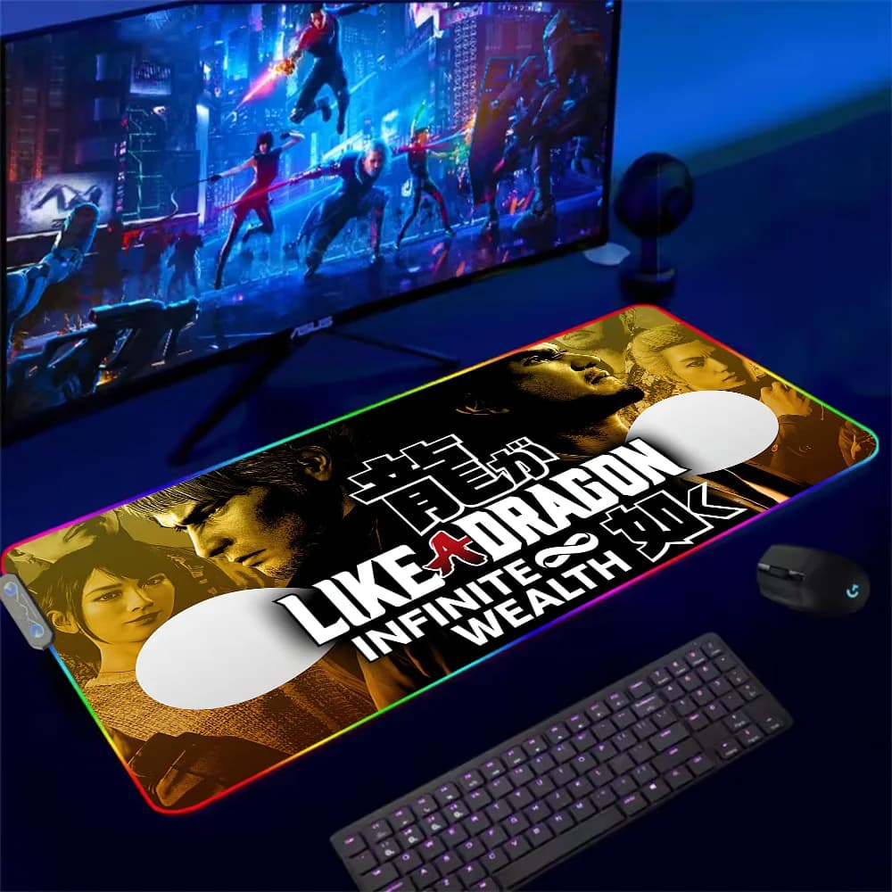 Come un Drago Infinito W-Wealth Per Mouse Pad Rgb Xxl Steelseries Tappetino per laptop Tappetino per mouse da gioco Tastiera retroilluminata Tappetini da tavolo Deskpad