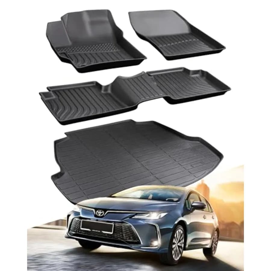 2020-2025 2026 for Toyota Corolla Sedan Floor Mats Cargo Liner 4Pcs Not for Hatchback and Cross All Weather Car Mat Include Hyb