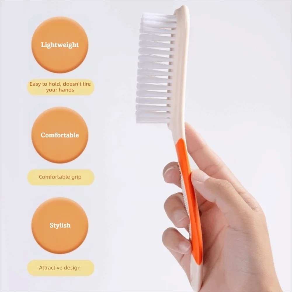 Multi-functional Shoe Brush PP Long-handled Laundry Brush Contrast Design Soft-bristled Cleaning Brush Household Cleaning Use