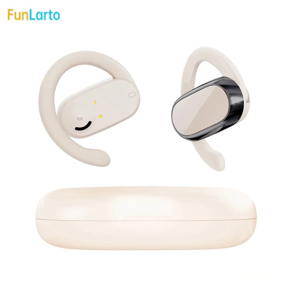 Bluetooth Headphones Open Ear Wireless Headphones 55 hours Playback Charging Case Digital Display Sports earphones with swivel ear hook