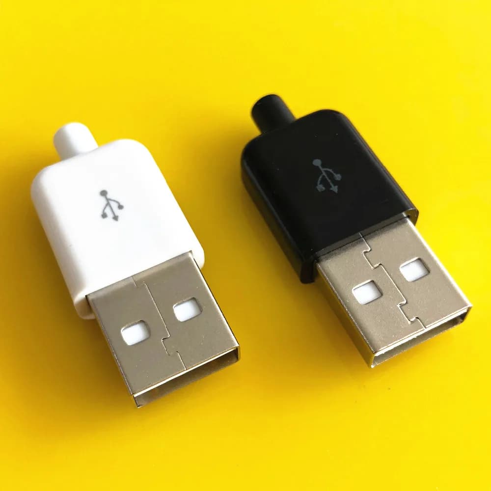 5 Pz/lotto USB 2.0 Connettori Maschio Spine Nero Bianco Saldatura Dati OTG Linea di Interfaccia FAI DA TE Cavo Dati Accessori YT2154B